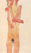 Egon Schiele Nude Girl with Folded Arms (mk12) painting
